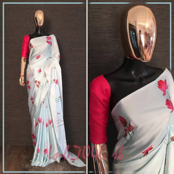 Floral Digital Designer Printed Silk Saree Collection For Party Wear 